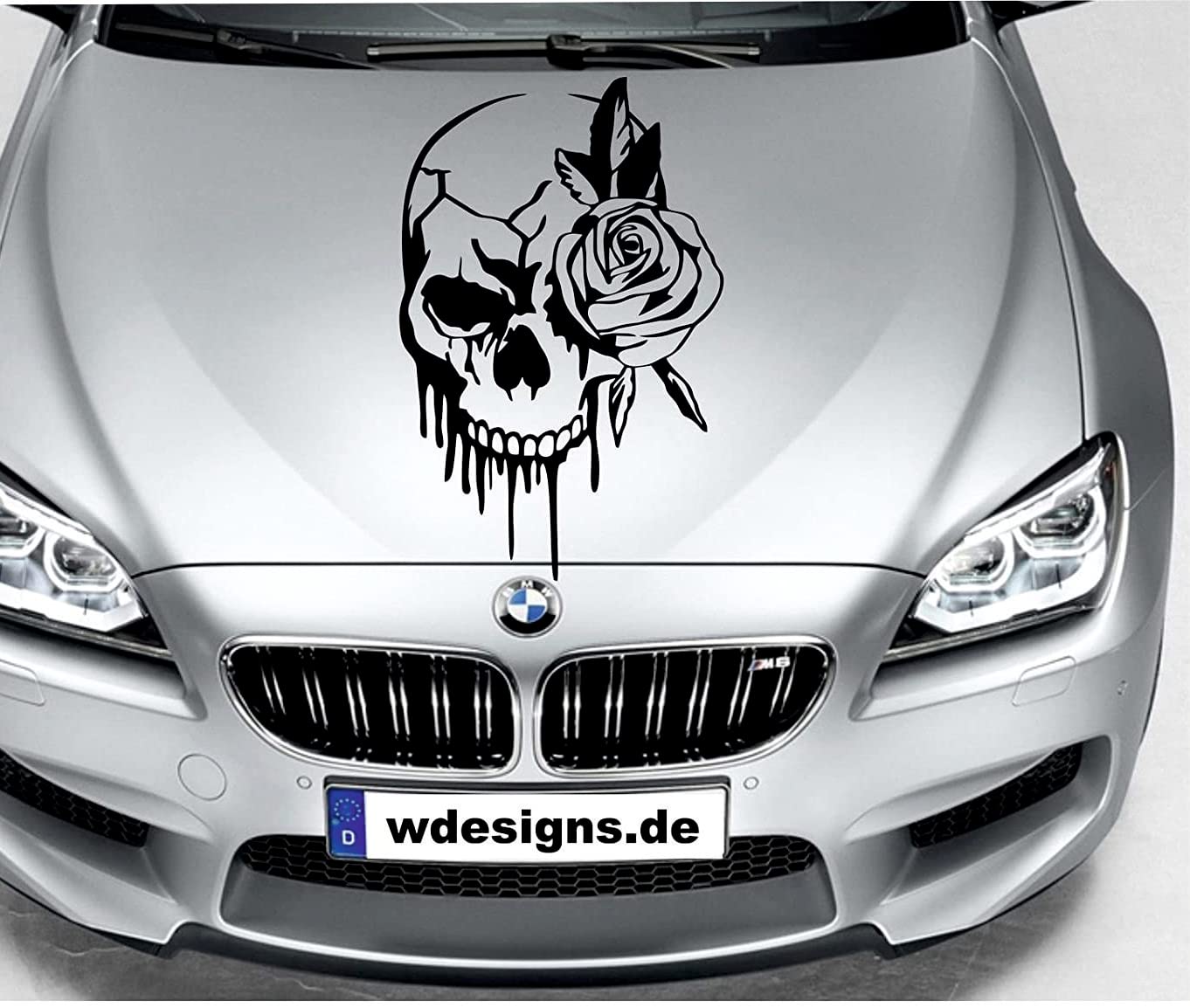wDesigns Autoaufkleber Totenkopf Rose Skull Aufkleber Motorhaube Sticker Heckscheibe wDesigns Autoaufkleber Totenkopf Rose Skull Aufkleber Motorhaube Sticker Heckscheibe von wDesigns