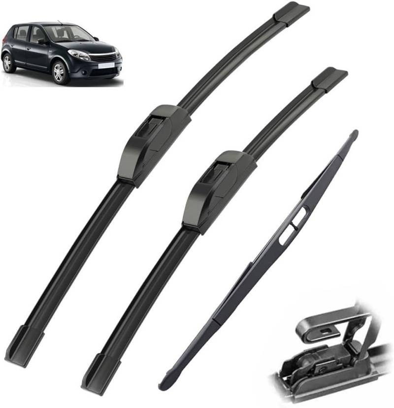 Autmotive Scheibenwischero Für Dacia Sandero MK1 2007-2012 21"20"16",Wischer Frontwischerblätter Wischerblatt Scheibenwischer von wSSSsss