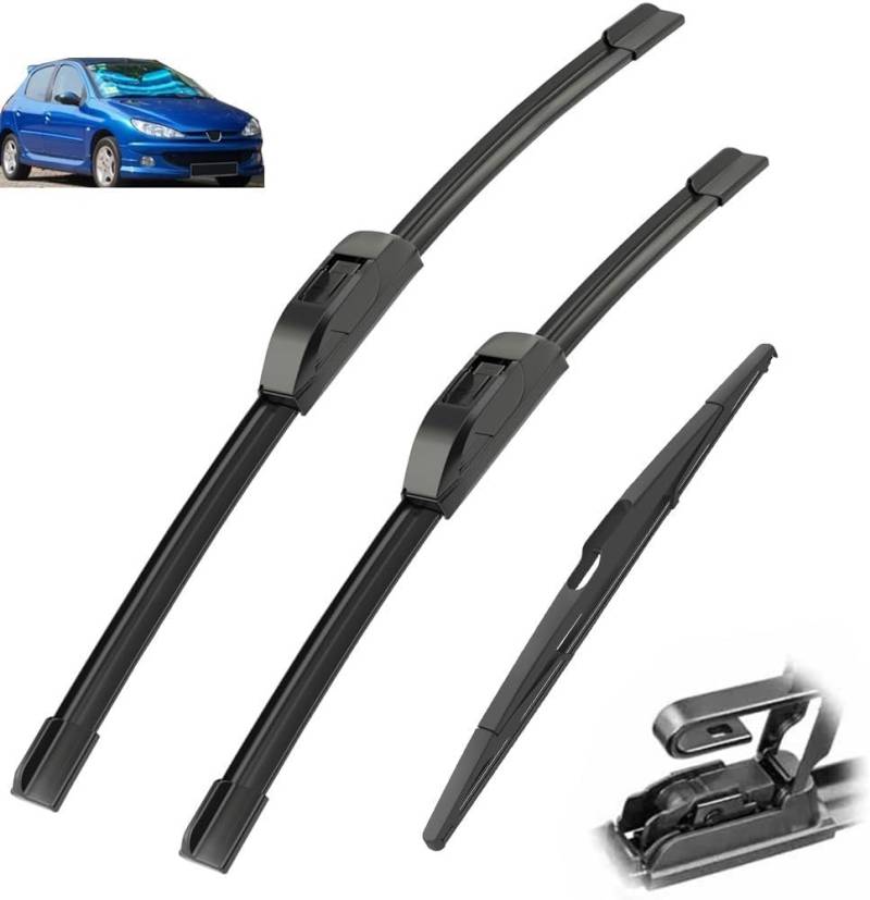 Autmotive Scheibenwischero Für Peugeot 206 Hatchback 2001-2006 26"+16"+14",Wischer Frontwischerblätter Wischerblatt Scheibenwischer von wSSSsss
