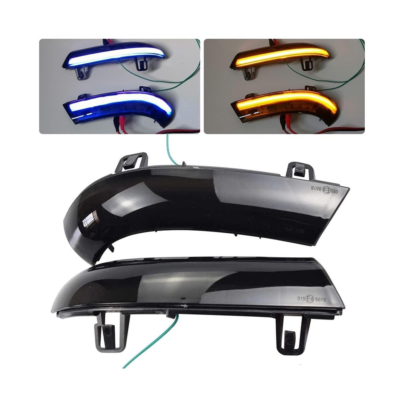 wSSSsss Rückspiegel Blinker für VW Passat B6 -Typ 3C 2005-2010 PrefaceLift R36 (NICHT CC),Seite Spiegel Blinker Dynamische Blinkerleuchte Rückspiegelblinker-Repeaterlampe Zubehör,B-Blue yellow von wSSSsss