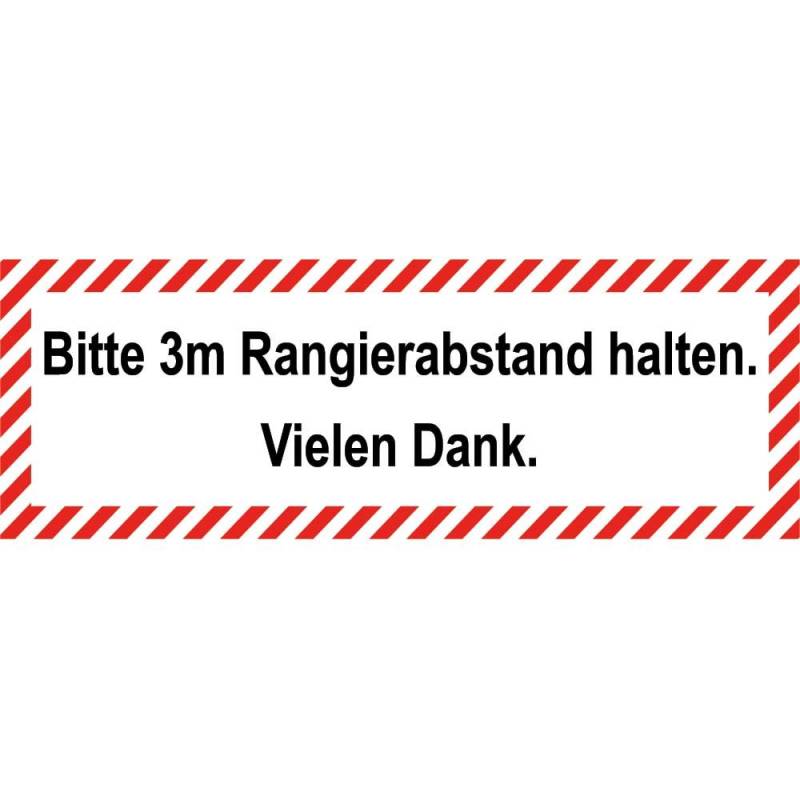 wall-art-design 1 Stück Bitte 3m Rangierabstand halten. Vielen Dank. Aufkleber - 200x70 mm, selbstklebend, Kratz und Wetterfest von wall-art-design