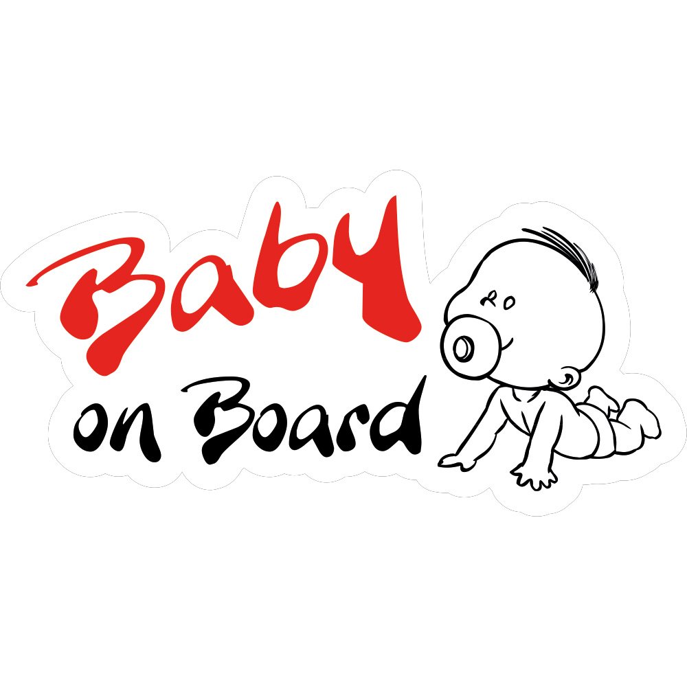 wall-art-design Fun Aufkleber Baby on Board 16x8 cm selbstklebend, glänzend für Auto, Motorrad, Fahrrad, Boot oder Caravan von wall-art-design
