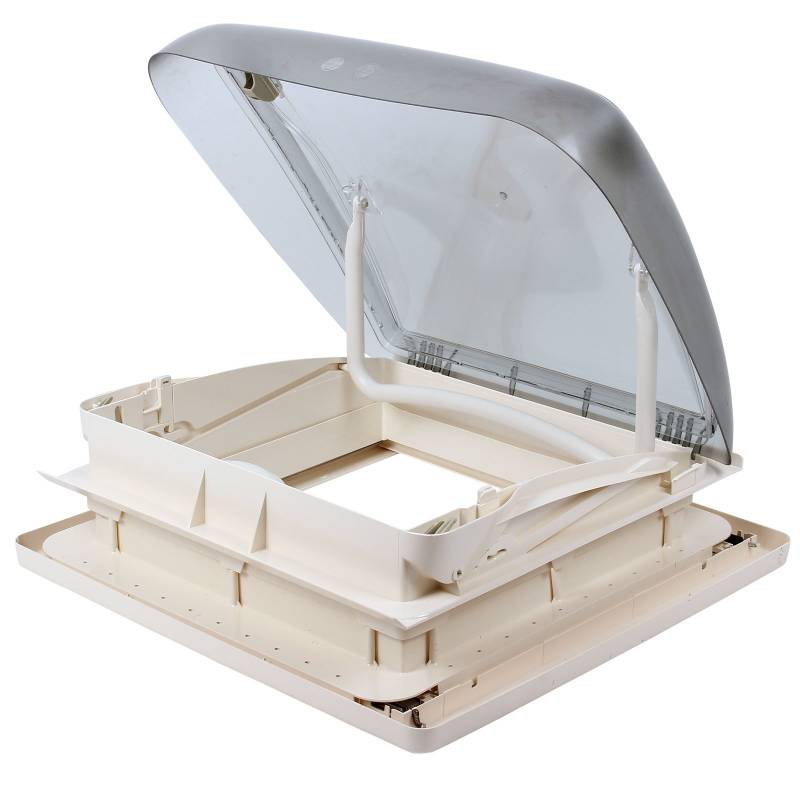 Dachhaube Mini Heki 40 x 40 Dachstärke 43-60 mm Zwangsbelüftung + Wamovo Dichtmittel für Wohnwagen, Wohnmobil von wamovo