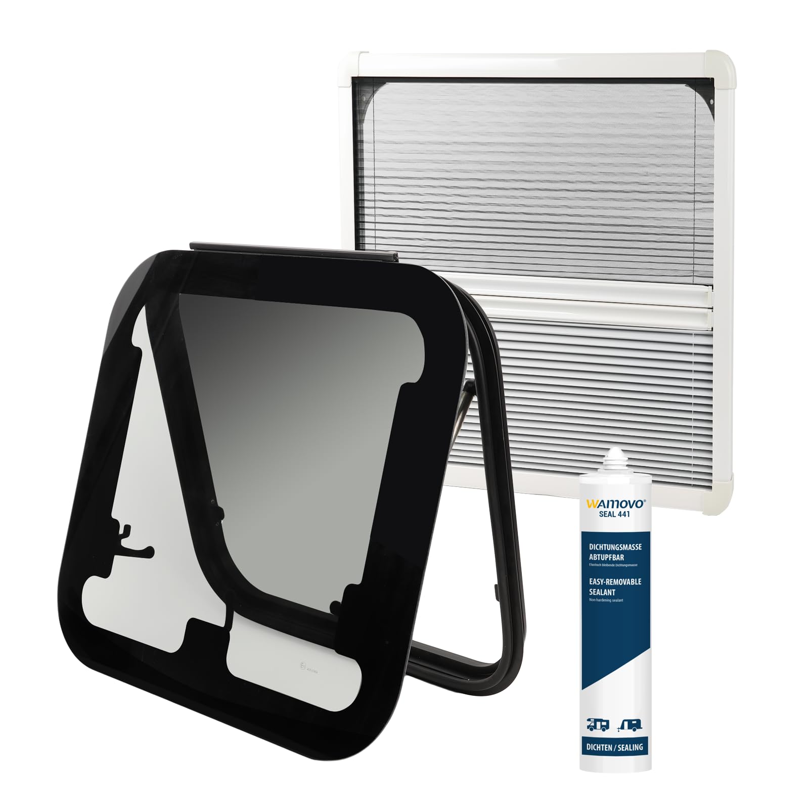 Set Ausstellfenster RW Eco Echtglas 500x450 inkl. Verdunklung und Insektenschutz Set Ausstellfenster RW Eco Echtglas 500x450 inkl. Verdunklung und Insektenschutz von wamovo