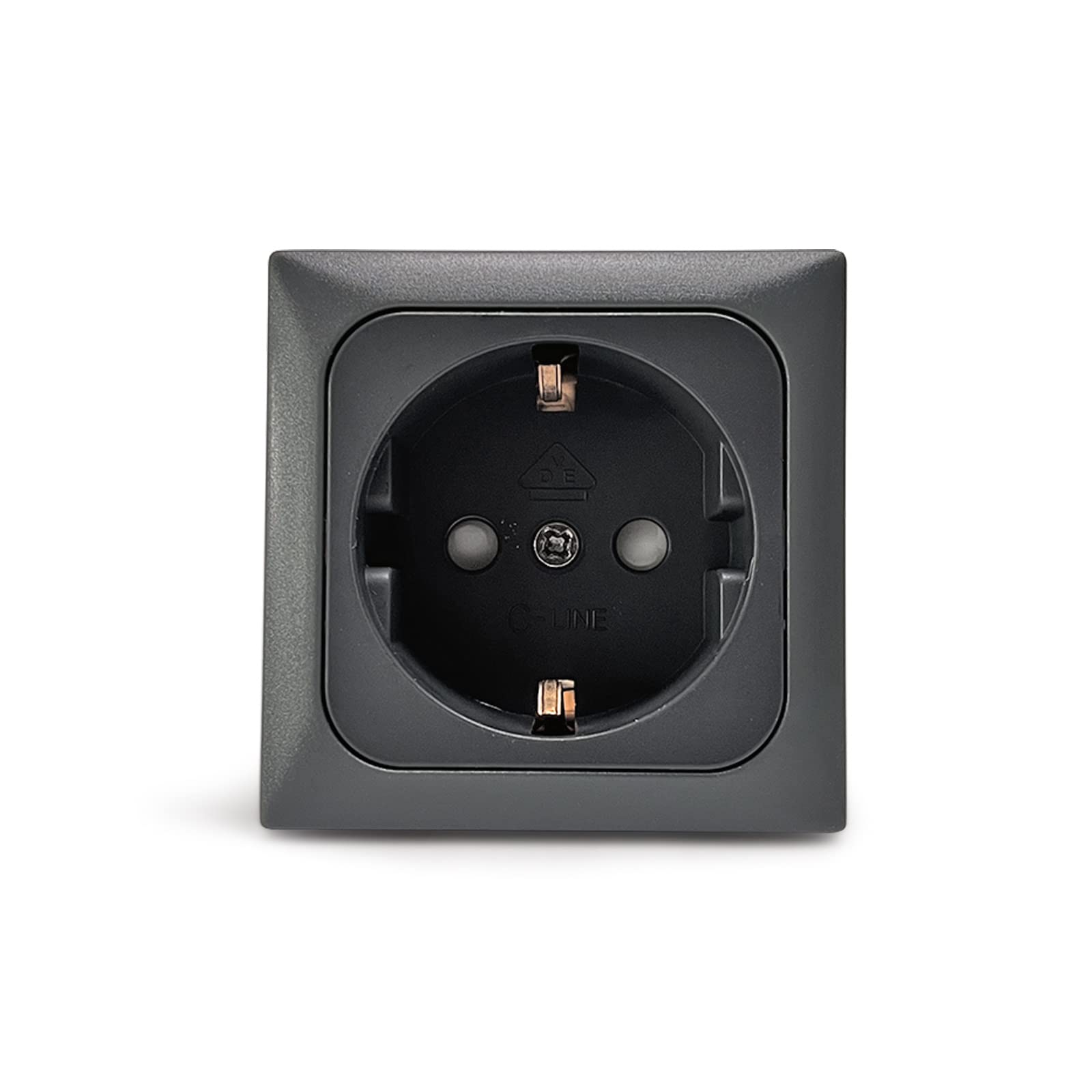 Steckdose Schuko 230V | Anthrazit | 16A | Set: Einsatz, Abdeckung, Rahmen für Wohnwagen, Wohnmobil Steckdose Schuko 230V | Anthrazit | 16A | Set: Einsatz, Abdeckung, Rahmen für Wohnwagen, Wohnmobil von wamovo