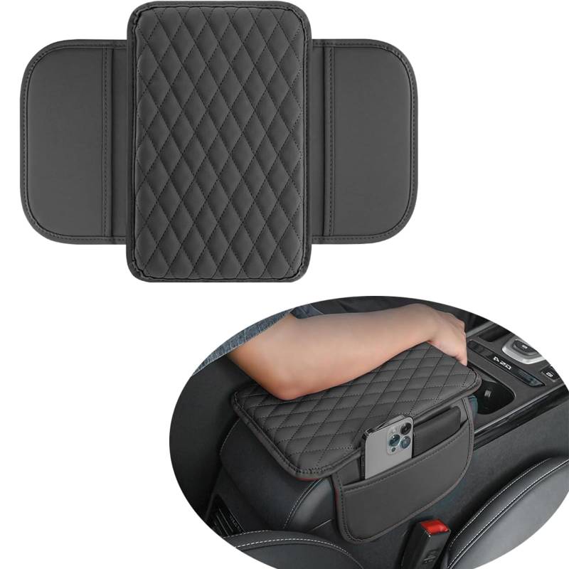 Sponge Car Armlehnen Polster, Armrest Protector Car with 2 Car Seat Organiser, Centre Armrest Cushion, Universal Car Accessories Interior, for Most Vehicles, SUV, Trucks, Schwamm Auto von weiclianhp