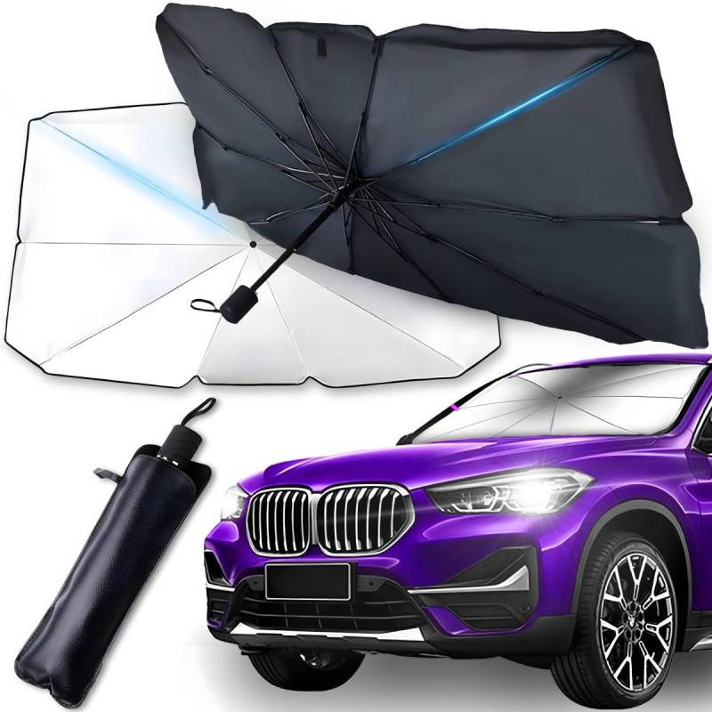 Auto Windschutzscheibe Sonnenschirm für Abarth 500C 2010-2014, Car Umbrella Sun Shade Cover Faltbar Tragbarer Sonnenschutz UV Hitzeschutz,L140x78cm-A von wengjun