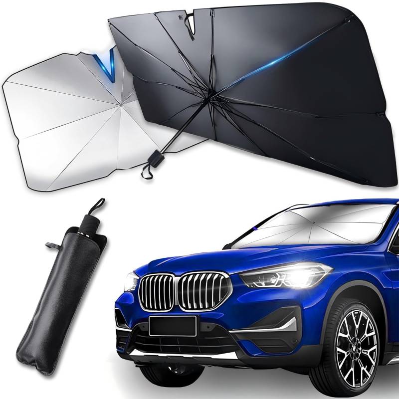 Auto Windschutzscheibe Sonnenschirm für Abarth 500C 2010-2014, Car Umbrella Sun Shade Cover Faltbar Tragbarer Sonnenschutz UV Hitzeschutz,L140x78cm-B von wengjun