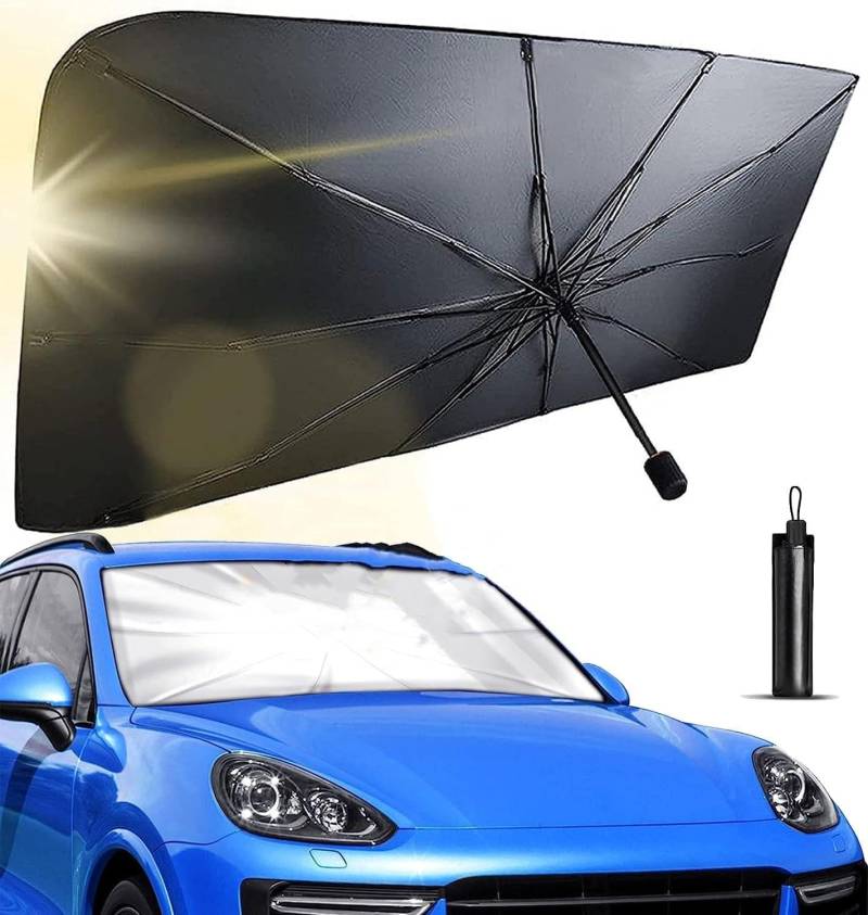 Auto Windschutzscheibe Sonnenschirm für Abarth 500e Cabriolet 2023-, Car Umbrella Sun Shade Cover Faltbar Tragbarer Sonnenschutz UV Hitzeschutz,M125x65cm-B von wengjun