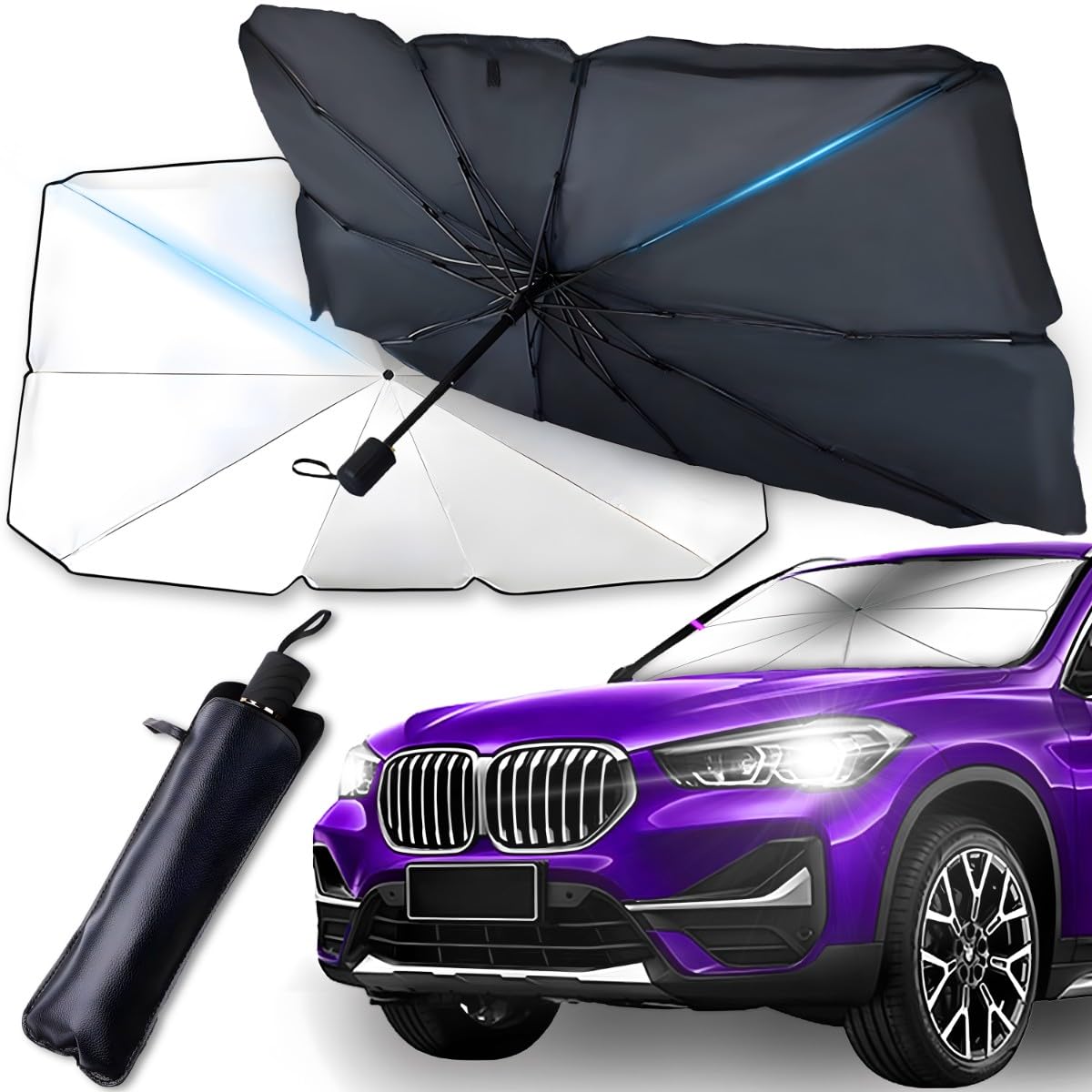 Auto Windschutzscheibe Sonnenschirm für Audi A6 Avant Typ C8 2018-, Car Umbrella Sun Shade Cover Faltbar Tragbarer Sonnenschutz UV Hitzeschutz,L140x78cm-A Auto Windschutzscheibe Sonnenschirm für Audi A6 Avant Typ C8 2018-, Car Umbrella Sun Shade Cover Faltbar Tragbarer Sonnenschutz UV Hitzeschutz,L140x78cm-A von wengjun