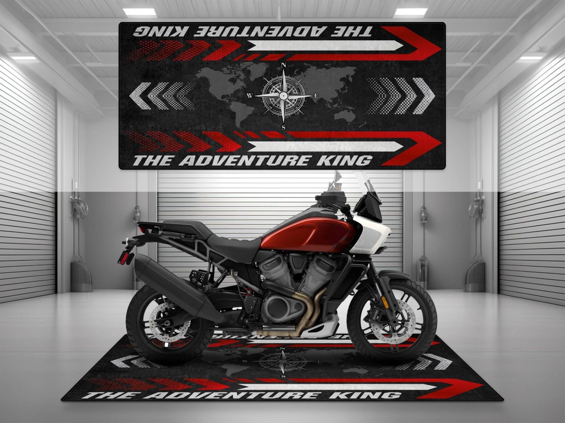 wibeart MPM Motorradmatte für Adventure King, waschbar, rutschfest, öl- und wasserabweisend, Parkmatte für Garage, Ausstellungsraum, Wer | Red Rock/Birkenweiß - Größe 2 : 102 x 47/260 x 120 cm wibeart MPM Motorradmatte für Adventure King, waschbar, rutschfest, öl- und wasserabweisend, Parkmatte für Garage, Ausstellungsraum, Wer | Red Rock/Birkenweiß - Größe 2 : 102 x 47/260 x 120 cm von wibeart