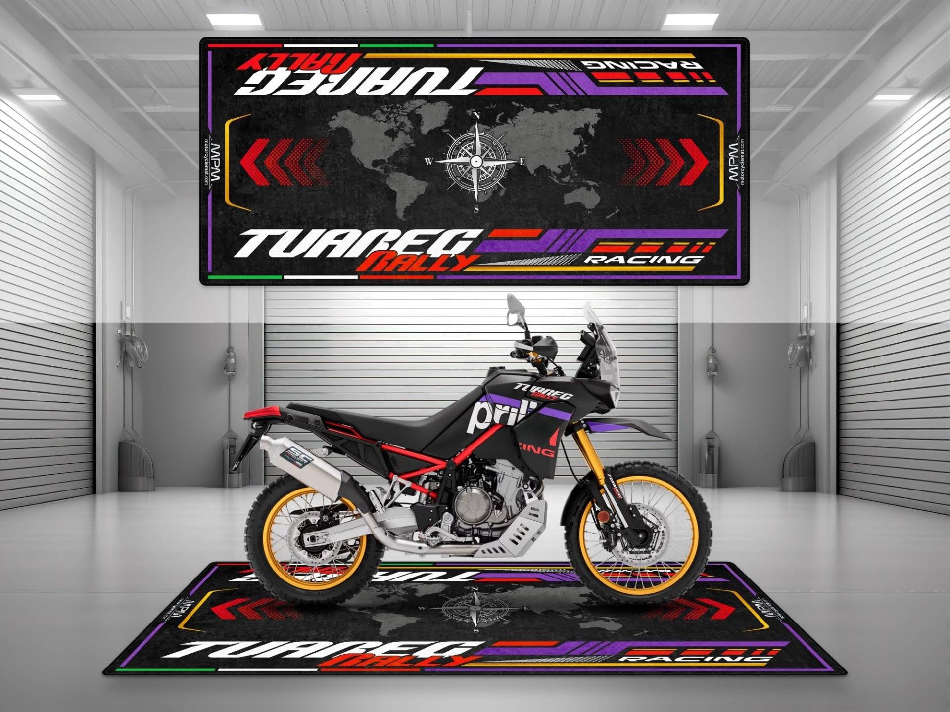 wibeart MPM Motorradmatte für Aprilia Tuareg Rally 660 - MM4154 | Rallye - Größe 2: 102 x 47/260 x 120 cm wibeart MPM Motorradmatte für Aprilia Tuareg Rally 660 - MM4154 | Rallye - Größe 2: 102 x 47/260 x 120 cm von wibeart