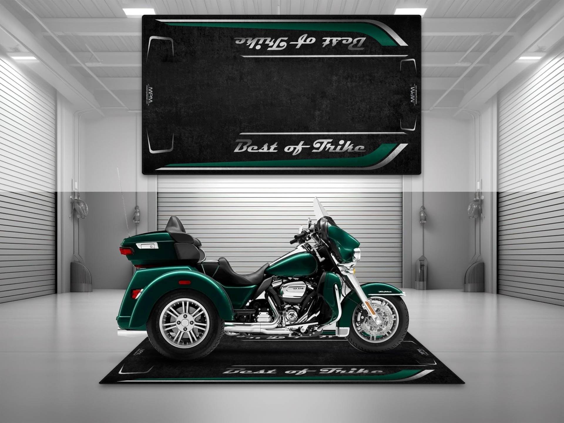wibeart MPM Motorradmatte für Best of Trike, waschbar, rutschfest, öl- und wasserabweisend, Parkmatte für Garage, Ausstellungsraum, Werkstat | Alpengrün - Sondergröße: 110.2 x 63/280 x 160 cm wibeart MPM Motorradmatte für Best of Trike, waschbar, rutschfest, öl- und wasserabweisend, Parkmatte für Garage, Ausstellungsraum, Werkstat | Alpengrün - Sondergröße: 110.2 x 63/280 x 160 cm von wibeart