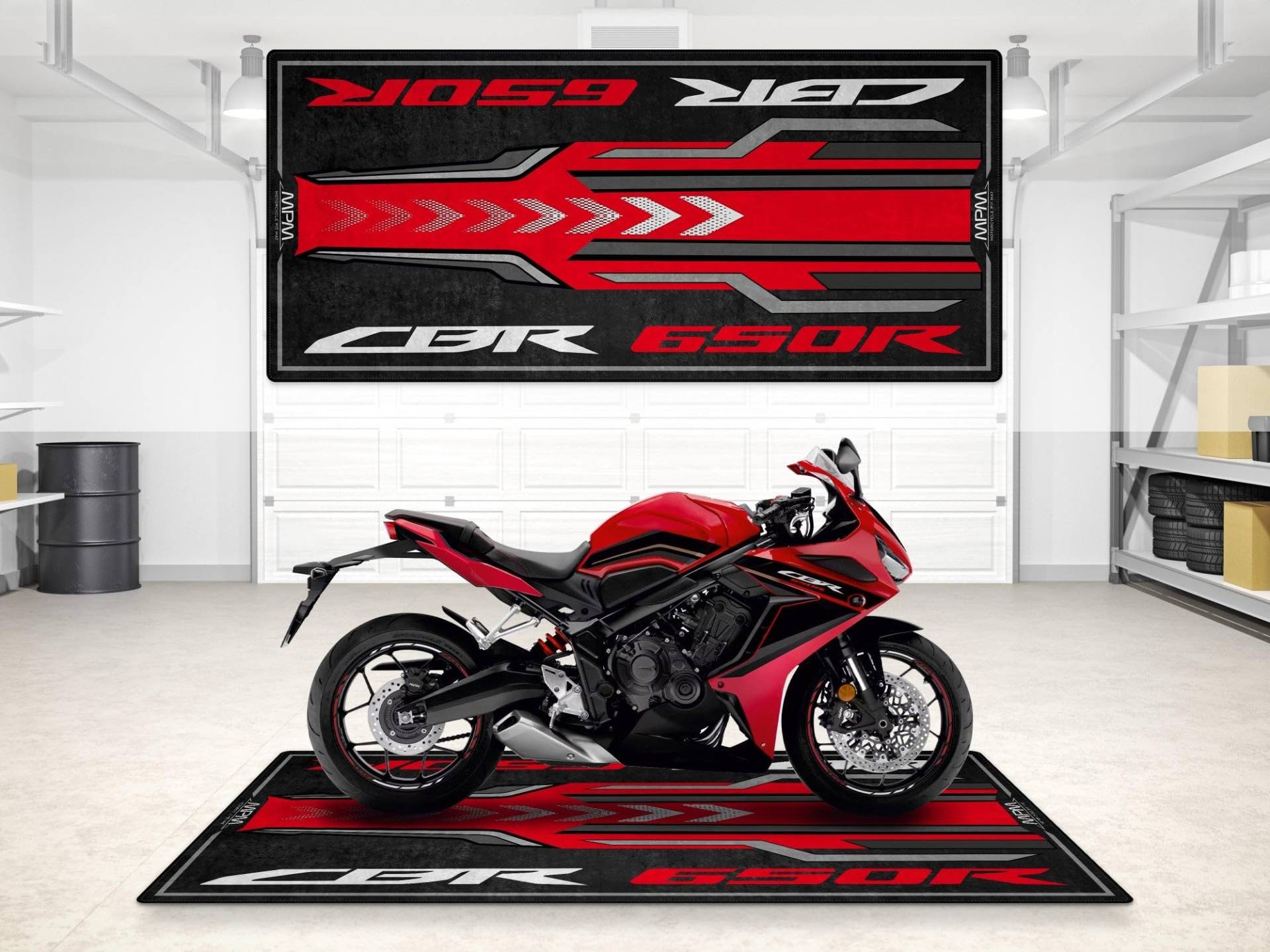 wibeart MPM Motorradmatte für CBR650R, waschbar, rutschfest, öl- und wasserabweisend, Parkmatte für Garage, Ausstellungsraum, Werkstatt | Grand Prix Rot - 2024 - Größe 2: 102 x 47/260 x 120 cm wibeart MPM Motorradmatte für CBR650R, waschbar, rutschfest, öl- und wasserabweisend, Parkmatte für Garage, Ausstellungsraum, Werkstatt | Grand Prix Rot - 2024 - Größe 2: 102 x 47/260 x 120 cm von wibeart