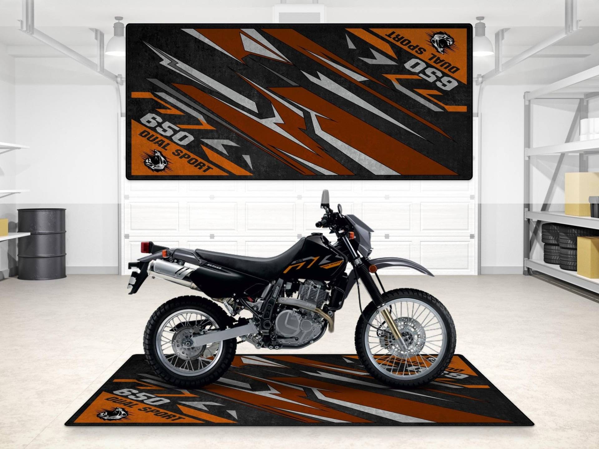 wibeart MPM Motorradmatte für DR650S, waschbar, rutschfest, öl- und wasserabweisend, Parkmatte für Garage, Ausstellungsraum, | Solides Schwarz & Eisengrau - Größe 2: 102 x 47/260 x 120 cm wibeart MPM Motorradmatte für DR650S, waschbar, rutschfest, öl- und wasserabweisend, Parkmatte für Garage, Ausstellungsraum, | Solides Schwarz & Eisengrau - Größe 2: 102 x 47/260 x 120 cm von wibeart