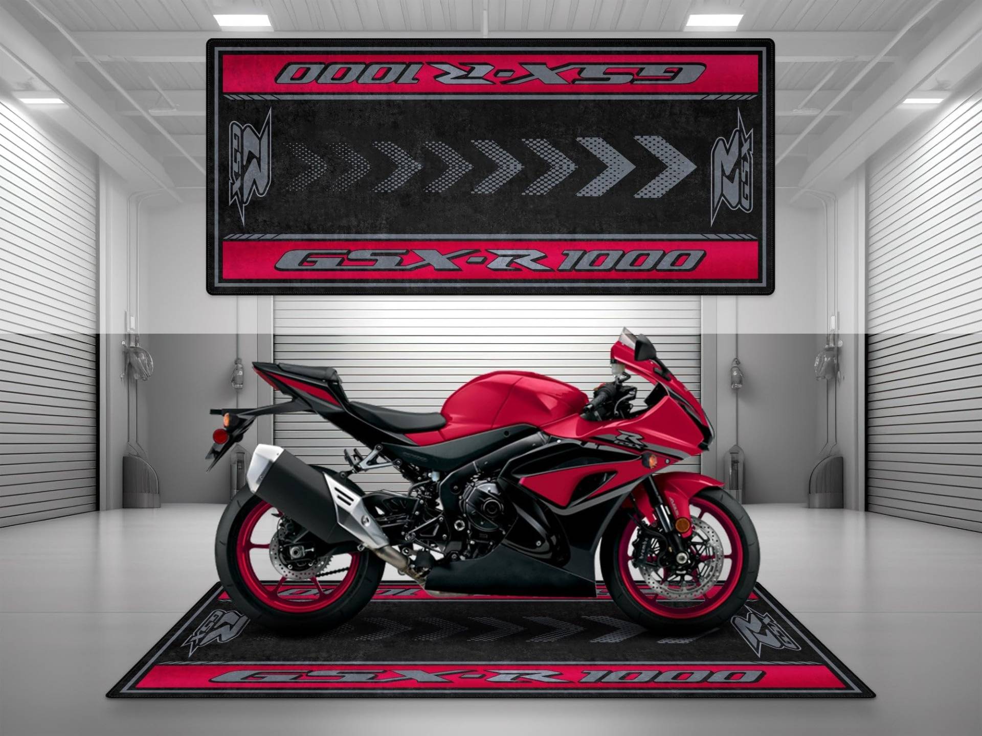 wibeart MPM Motorradmatte für GSX R1000, waschbar, rutschfest, öl- und wasserabweisend, Parkmatte für Garage, Ausstell | Candy Daring Red - Glass Sparkle Black - Größe 2: 102 x 47/260 x 120 cm wibeart MPM Motorradmatte für GSX R1000, waschbar, rutschfest, öl- und wasserabweisend, Parkmatte für Garage, Ausstell | Candy Daring Red - Glass Sparkle Black - Größe 2: 102 x 47/260 x 120 cm von wibeart