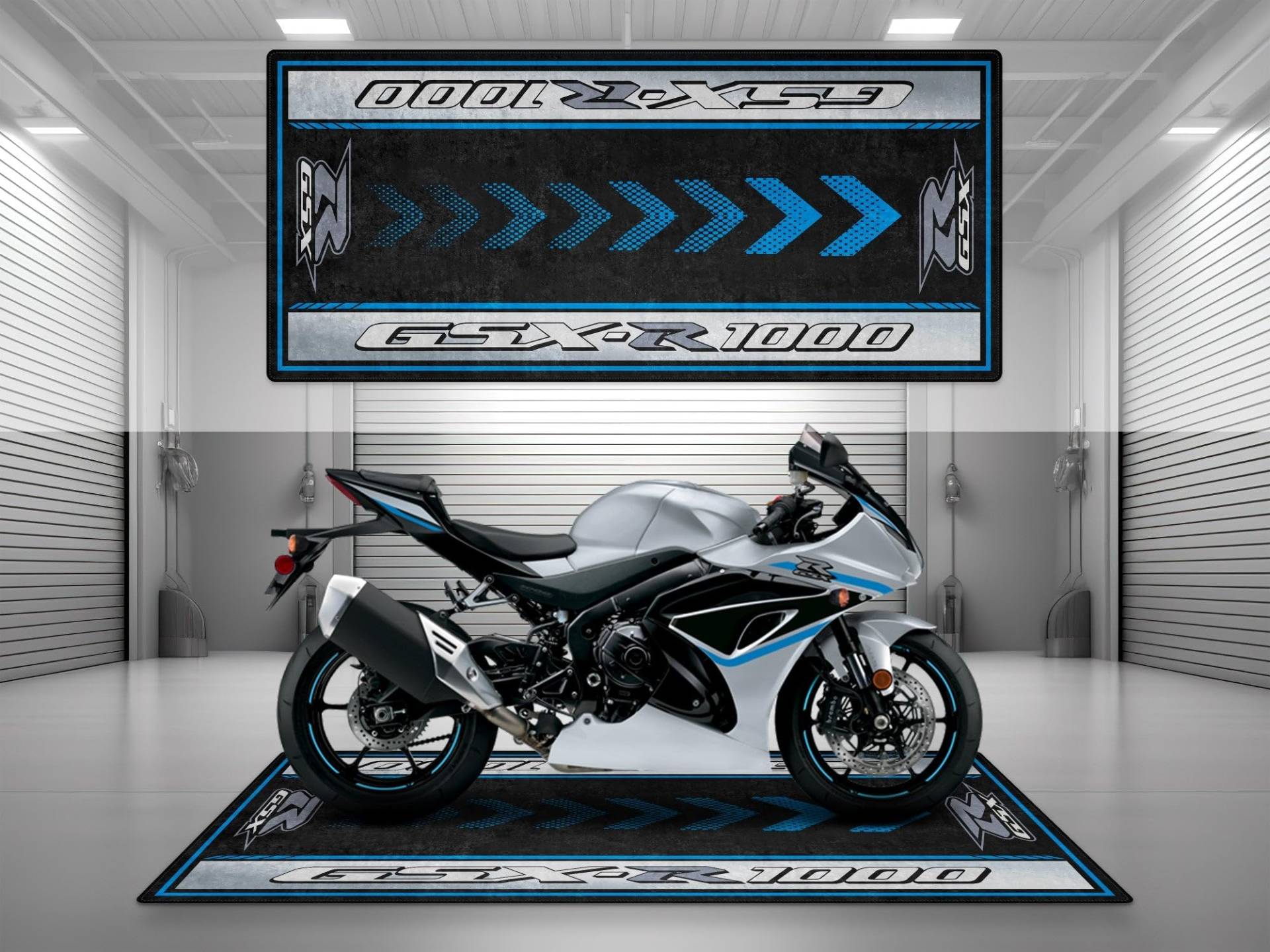 wibeart MPM Motorradmatte für GSX R1000, waschbar, rutschfest, öl- und wasserabweisend, Parkmatte für Garage, Ausstellungsraum | Metallic Mattes Schwert Silber - Größe 2: 102 x 47/260 x 120 cm wibeart MPM Motorradmatte für GSX R1000, waschbar, rutschfest, öl- und wasserabweisend, Parkmatte für Garage, Ausstellungsraum | Metallic Mattes Schwert Silber - Größe 2: 102 x 47/260 x 120 cm von wibeart
