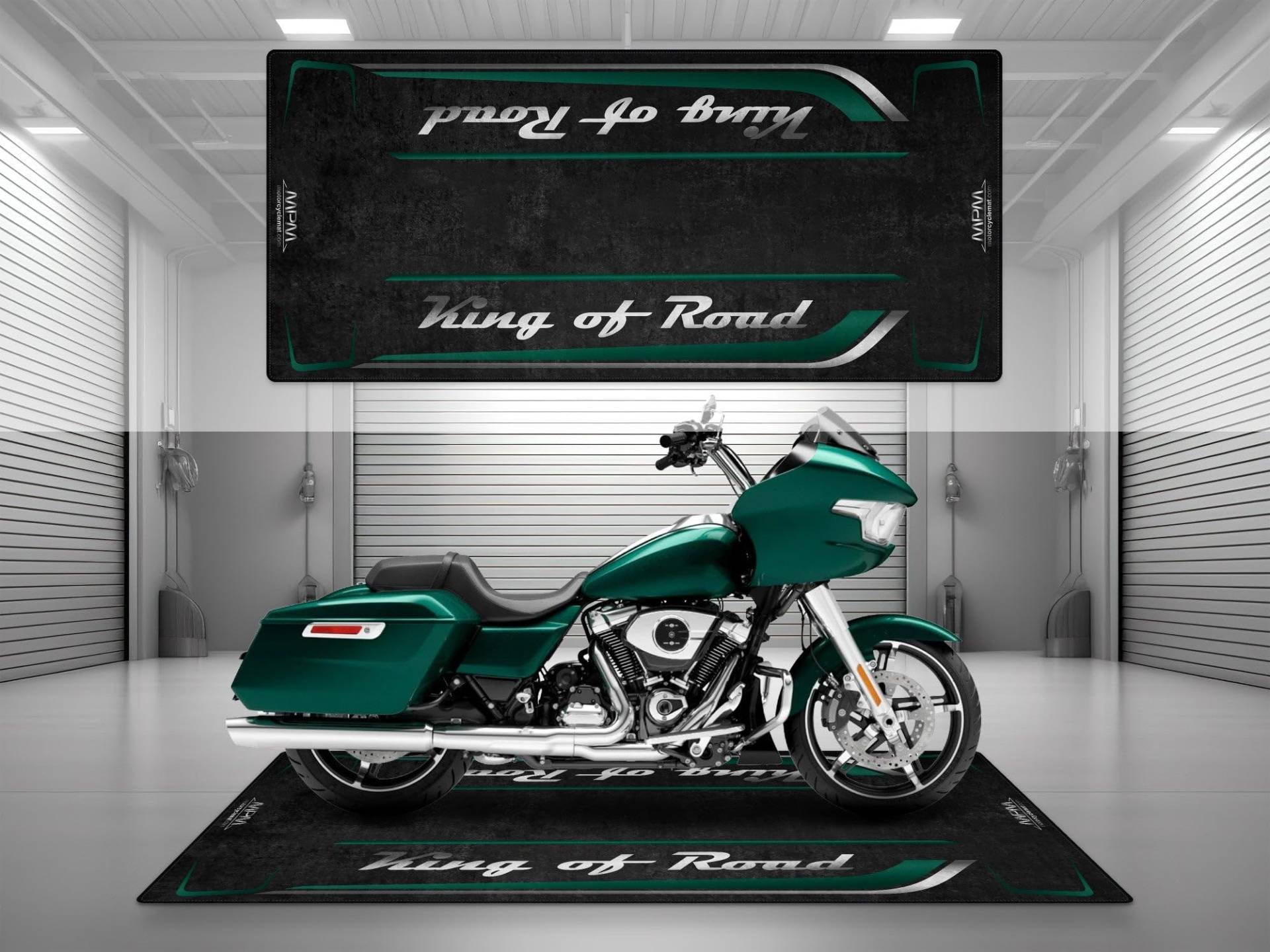 wibeart MPM Motorradmatte für King of Road, waschbar, rutschfest, öl- und wasserabweisend, Parkmatte für Garage, Ausstellungsraum, Werkstatt | Alpengrün - Größe 2 : 102 x 47/260 x 120 cm wibeart MPM Motorradmatte für King of Road, waschbar, rutschfest, öl- und wasserabweisend, Parkmatte für Garage, Ausstellungsraum, Werkstatt | Alpengrün - Größe 2 : 102 x 47/260 x 120 cm von wibeart