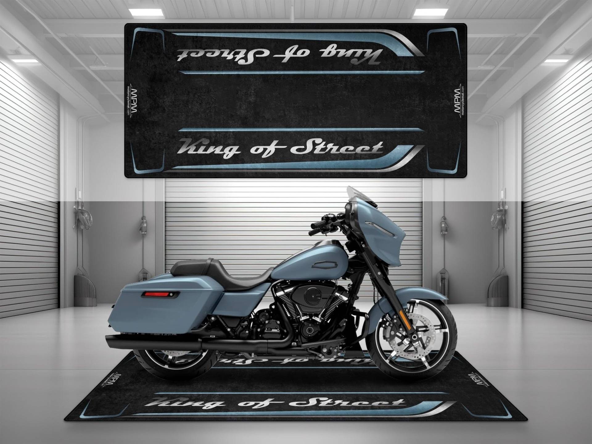 wibeart MPM Motorradmatte für King of Street, waschbar, rutschfest, öl- und wasserabweisend, Parkmatte für Garage, Ausstellungsraum, Werkst | Haifischhaut Blau - Größe 2: 102 x 47/260 x 120 cm wibeart MPM Motorradmatte für King of Street, waschbar, rutschfest, öl- und wasserabweisend, Parkmatte für Garage, Ausstellungsraum, Werkst | Haifischhaut Blau - Größe 2: 102 x 47/260 x 120 cm von wibeart