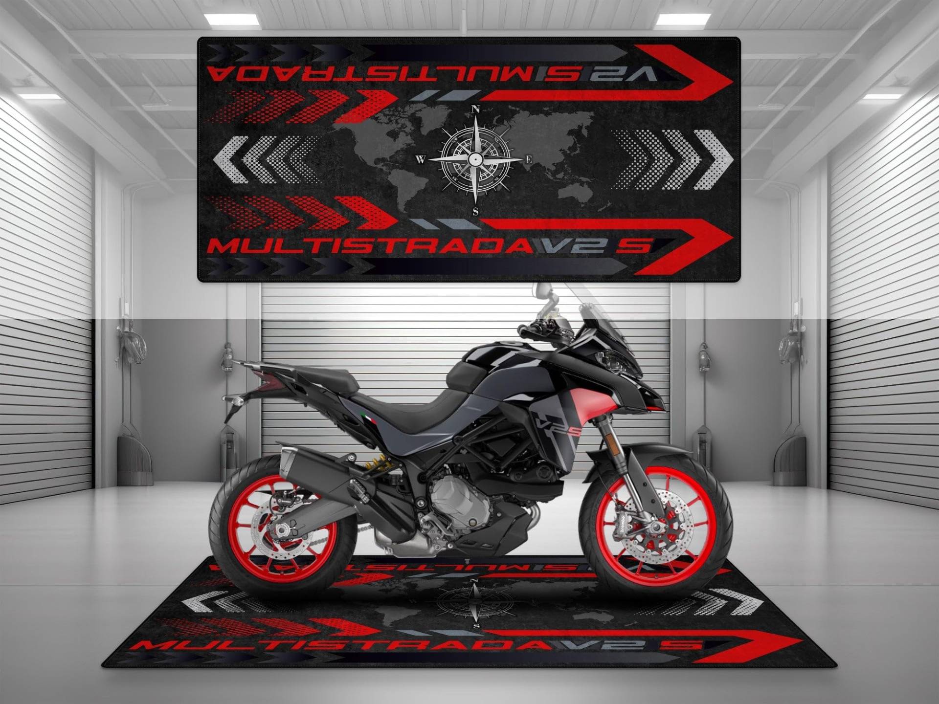 wibeart MPM Motorradmatte für Multistrada V2 S. Waschbare, rutschfeste, öl- und Wasserabweisende Parkmatte für Garage, | Aufregendes Schwarz & Straßengrau - Größe 2: 102 x 47/260 x 120 cm wibeart MPM Motorradmatte für Multistrada V2 S. Waschbare, rutschfeste, öl- und Wasserabweisende Parkmatte für Garage, | Aufregendes Schwarz & Straßengrau - Größe 2: 102 x 47/260 x 120 cm von wibeart