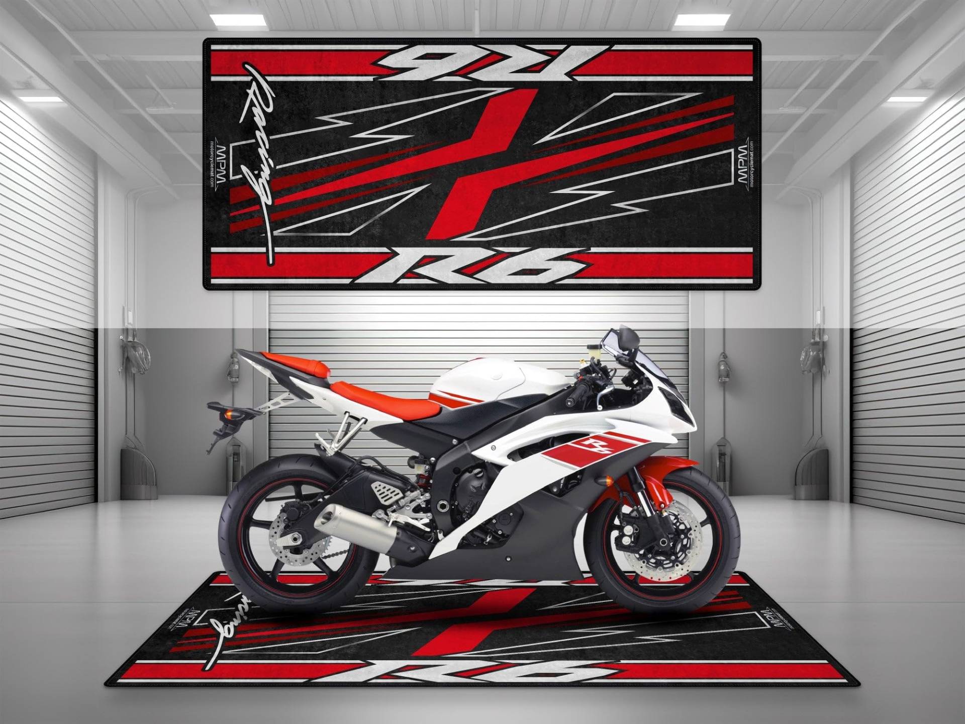 wibeart MPM Motorradmatte für R6, waschbar, rutschfest, öl- und wasserabweisend, Parkmatte für Garage, Ausstellungsraum, Werkstatt | Rot - Größe 2: 102 x 47/260 x 120 cm wibeart MPM Motorradmatte für R6, waschbar, rutschfest, öl- und wasserabweisend, Parkmatte für Garage, Ausstellungsraum, Werkstatt | Rot - Größe 2: 102 x 47/260 x 120 cm von wibeart