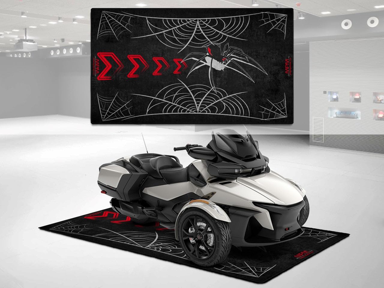 wibeart MPM Motorradmatte für Spyder, waschbar, rutschfest, öl- und wasserabweisend, Parkmatte für Garage, Ausstellungsraum, Werkstatt | 110.2 x 63/280 x 160cm wibeart MPM Motorradmatte für Spyder, waschbar, rutschfest, öl- und wasserabweisend, Parkmatte für Garage, Ausstellungsraum, Werkstatt | 110.2 x 63/280 x 160cm von wibeart