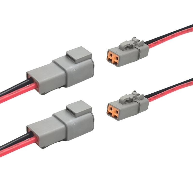 2 Sätze DTP 2-polige wasserdichte Steckverbinder (männlich & weiblich) mit 12 AWG Kabelbaum für Auto/LKW/Boote/LED von winwill