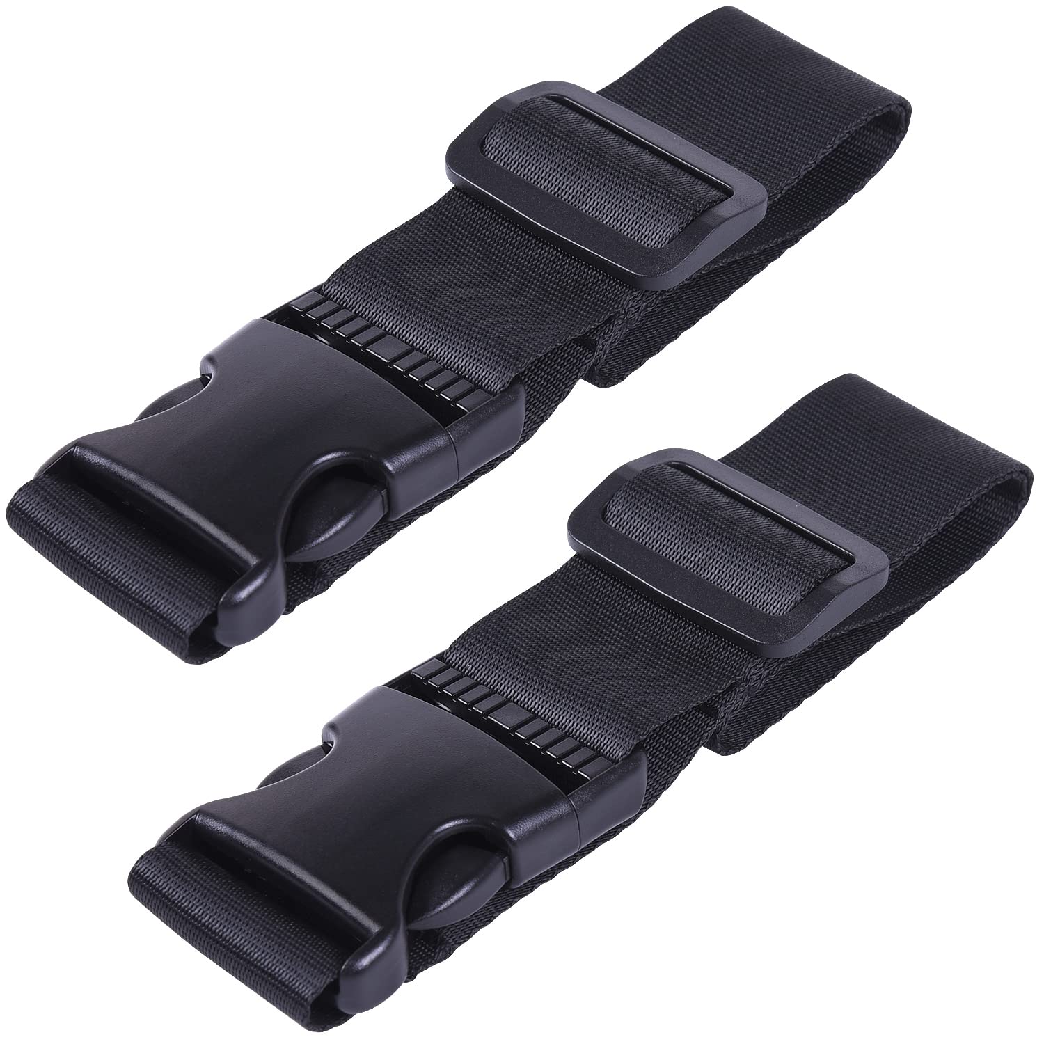 Wisdompro Add a Bag Gepäckgurt, 2 Stück, strapazierfähiger, Verstellbarer Kofferanschlussgurt, Reisegepäckbefestigung, Zubehör zum Verbinden von Gepäck, 78,7 cm, Schwarz von Wisdompro