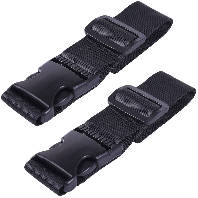 Wisdompro Add a Bag Gepäckgurt, 2 Stück, strapazierfähiger, Verstellbarer Kofferanschlussgurt, Reisegepäckbefestigung, Zubehör zum Verbinden von Gepäck, 78,7 cm, Schwarz von Wisdompro