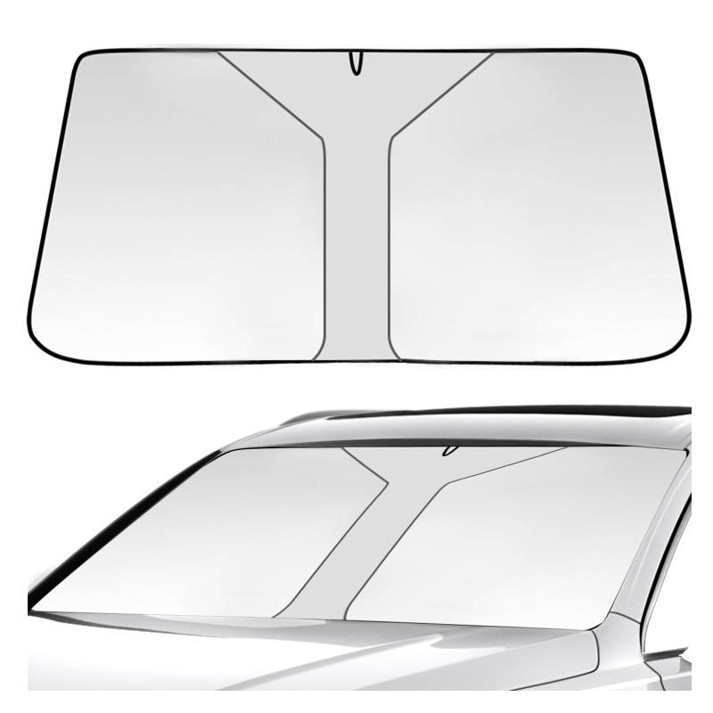 wokdsbl 145×80cm Sonnenschutz Auto Frontscheibe, 99% Blockiert UV Strahlen Kfz Sonnenschutz Frontscheibe, Frontscheibe Auto Innen Faltbar für Auto,SUV, LKW, Van von wokdsbl