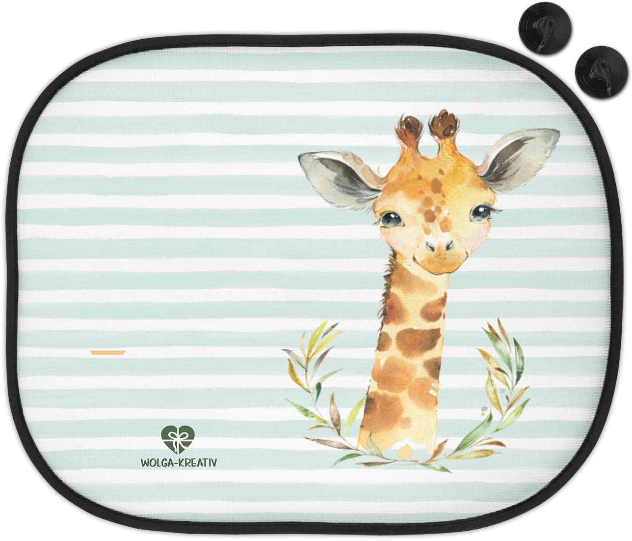 wolga-kreativ Auto Sonnenschutz und Sonnenblende Doppelpack Kinder Giraffe Mädchen Junge für Baby und Kind Bedruckt Doppelpack von wolga-kreativ