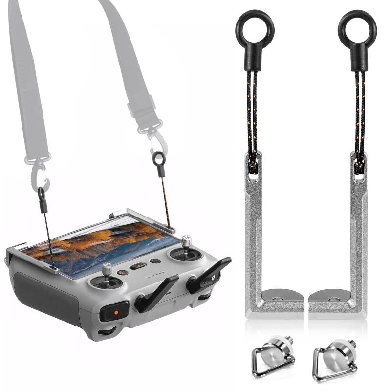 worahroe Gurt Metallbefestigungen für DJI RC 2 RC Pro Fernsteuerung Ergonomische, sichere Halterung für Mini 3 4K 4 Pro 3 Pro Air 3S Mavic 3 Drohnen Stabiler Bildschirmhalter von worahroe