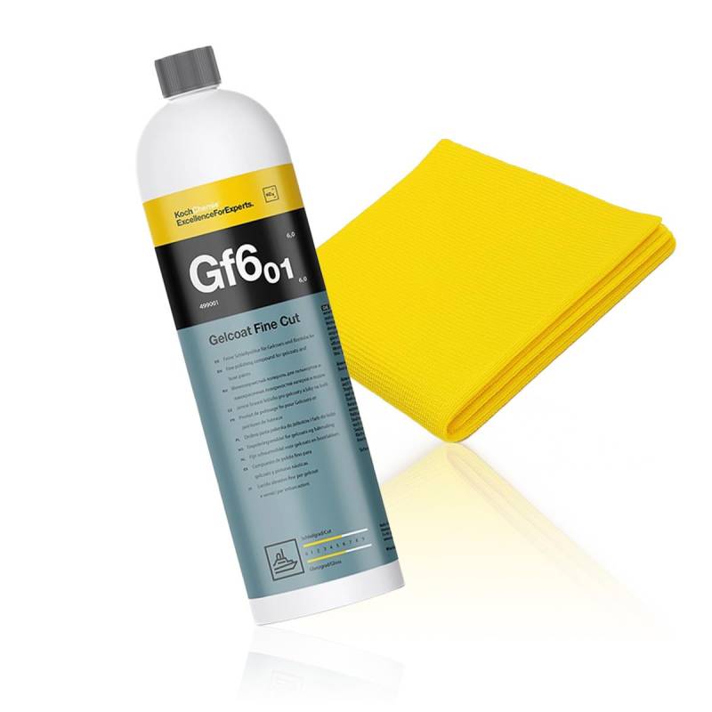 Koch Chemie Gelcoat Fine Cut 1l Gf6.01 inkl Microfaser Fine Cut Trockentuch Gelcoat Politur Boots Politur Schiff Politur Yacht Politur von wortek