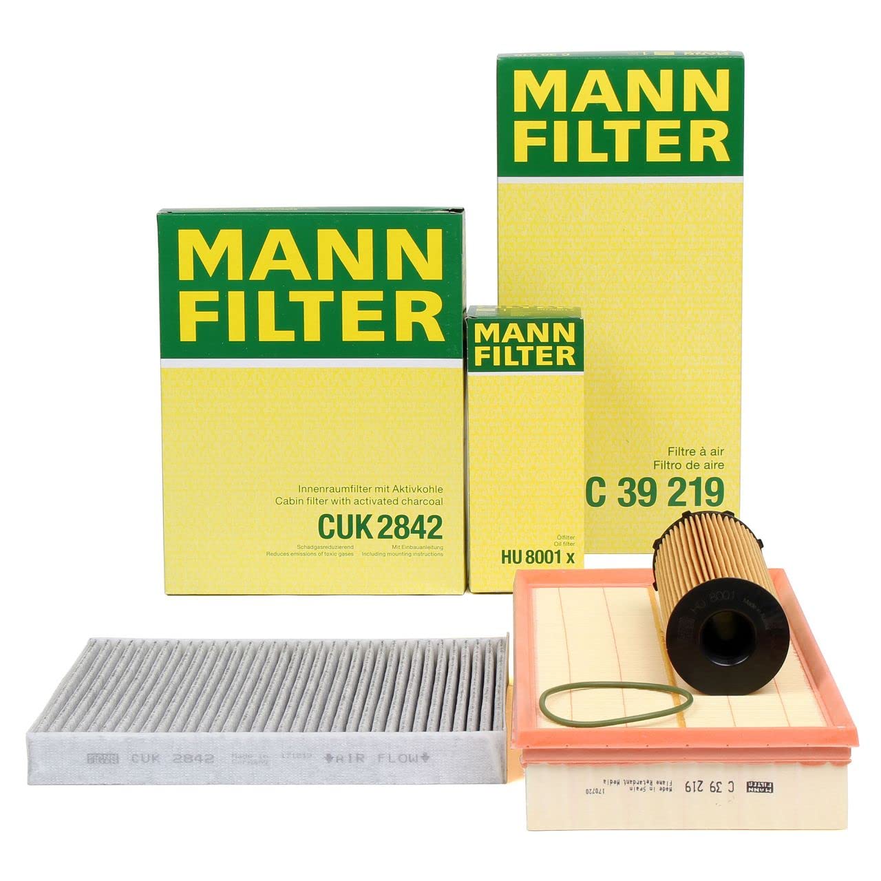 wospel MANN Filterset 3 Stück Kompatibel für AUDI, Q7, PORSCHE, Cayenne, VW, Touareg, 3.0 TDI CUK2842, C39219, HU800X, von wospel