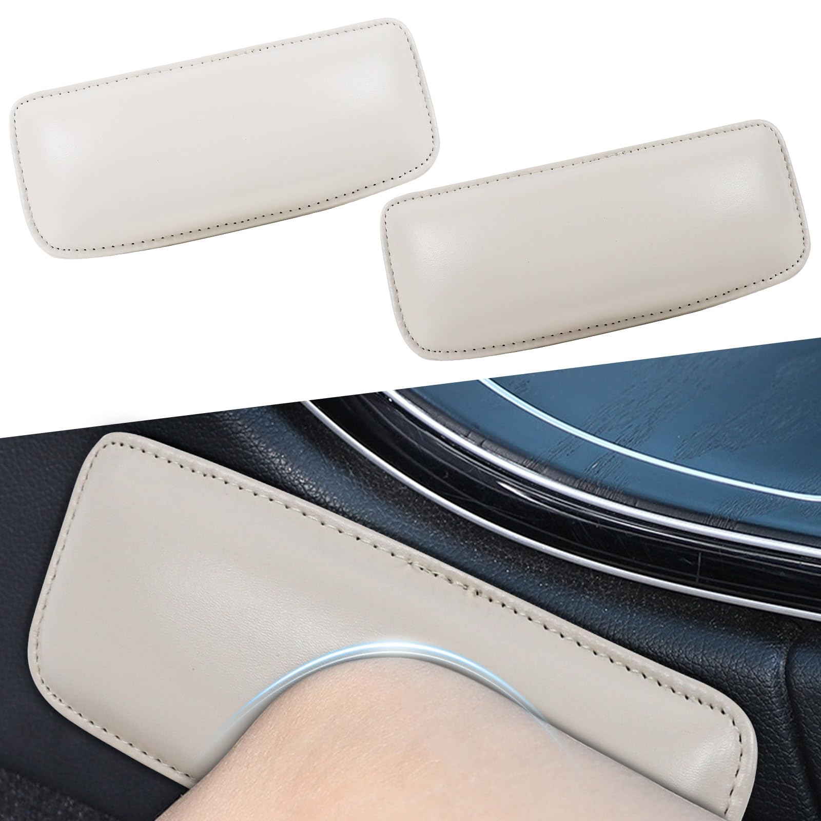 wuyaoyao 2 Stück Autotür-Armlehnen-Pads, weiches Leder, Ellenbogenschützer, Armlehne für Auto, bequemes Auto-Kniekissen, Automobil-Ellenbogen-, Bein-, Oberschenkelstützkissen, Innen-Autozubehör (Beige wuyaoyao 2 Stück Autotür-Armlehnen-Pads, weiches Leder, Ellenbogenschützer, Armlehne für Auto, bequemes Auto-Kniekissen, Automobil-Ellenbogen-, Bein-, Oberschenkelstützkissen, Innen-Autozubehör (Beige von wuyaoyao