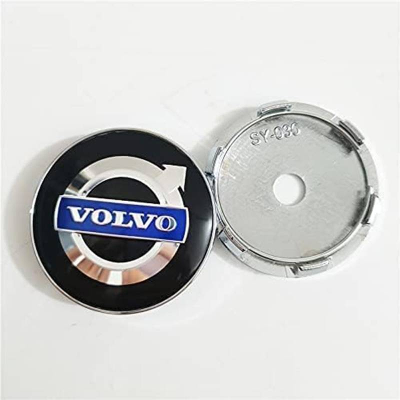 wxjcg 4 stück Auto Radnabenkappen für Volvo S40 S60L S80L XC60 XC90 60mm, Wasserdicht Verschleißfest Radnabe Abdeckung mit Logo Nabenkappen Reifen Felgen Aufkleber,A von wxjcg