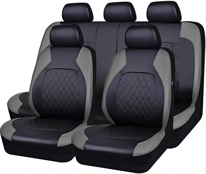 wxjcg Auto Leder Sitzbezüge Set für VW Golf 5 Mk5 2006-2009, 9 Stück Allwetter Wasserdicht rutschfest Atmungsaktiv Set Sitzkissenschutz,D von wxjcg