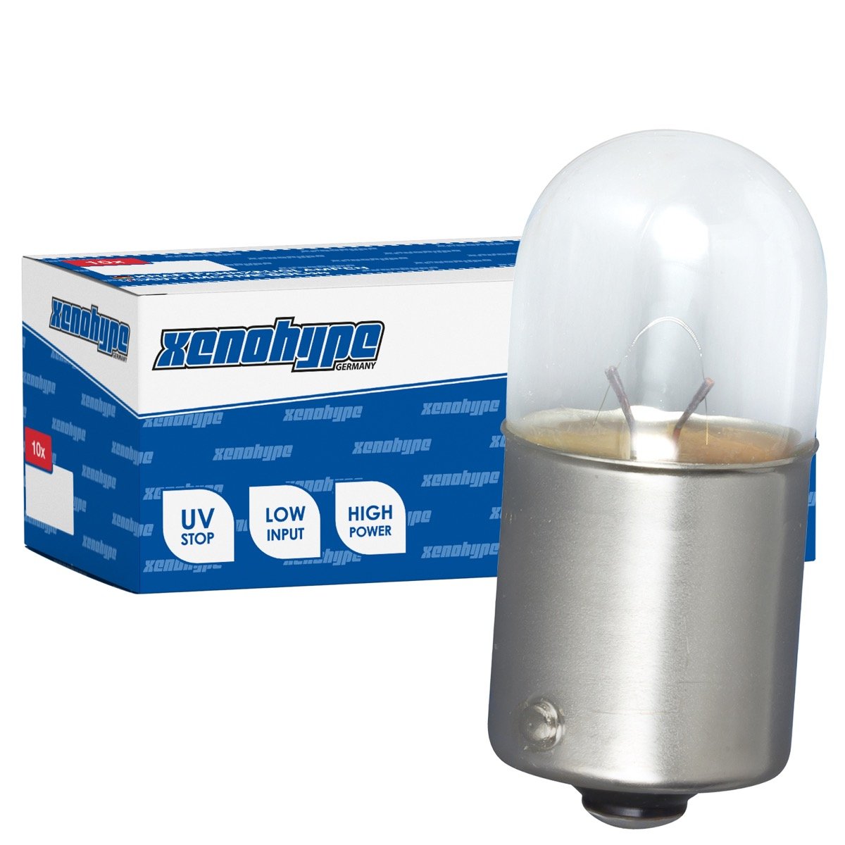 XENOHYPE 10x R10W Premium BA15s 12 V 10 Watt Kugellampe von XENOHYPE