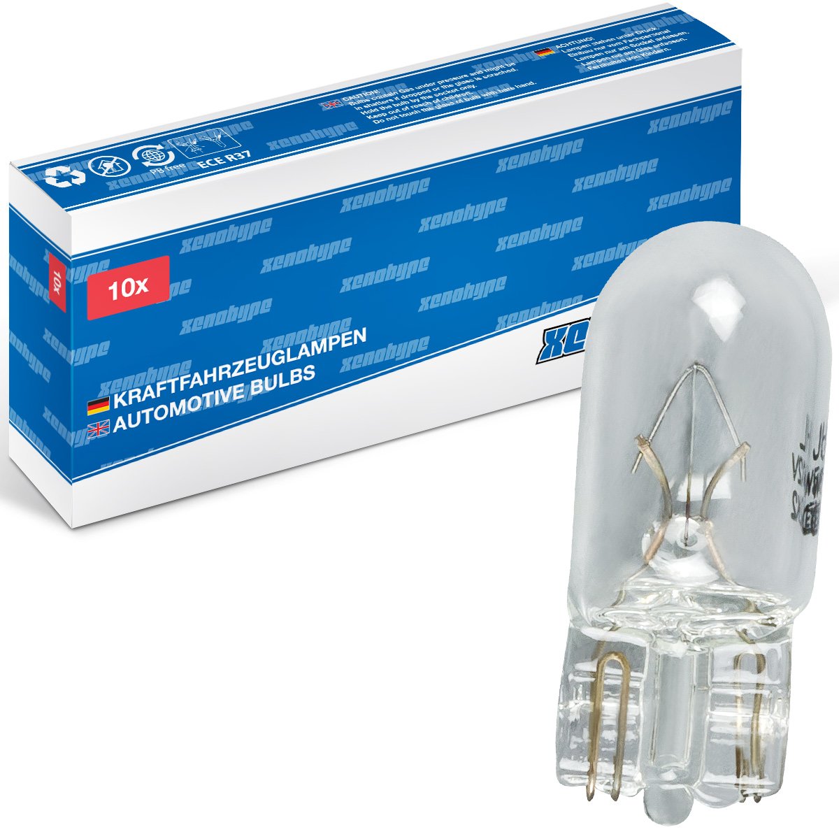 XENOHYPE 10x W5W Premium T10 24 V 5 Watt Glassockellampe LKW von XENOHYPE