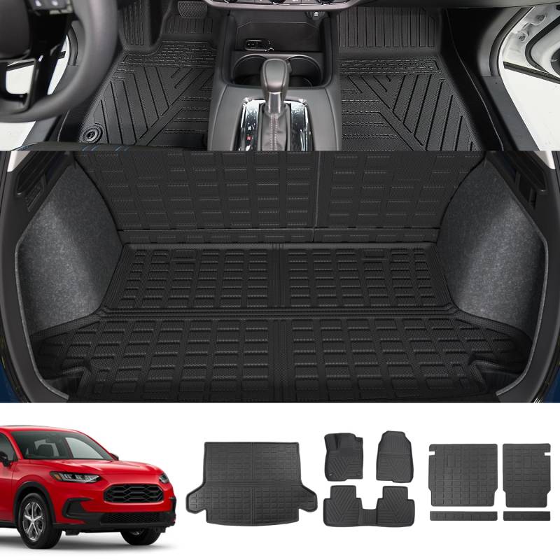 xipoqix Fußmatten Kofferraummatte Rückenlehnenmatten kompatibel mit 2023 2024 Honda HRV Cargo Liners Ersatz für 2023 2024 Honda HR-V Zubehör von xipoqix