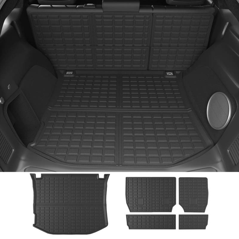 xipoqix Kofferraummatte, Rückenlehnenmatte, kompatibel mit Jeep Grand Cherokee 2011–2021, Rücksitzschutz, Ersatz für Jeep Grand Cherokee 2011–2021 Zubehör (Kofferraummatte hinten + Rückenlehnenmatte) von xipoqix