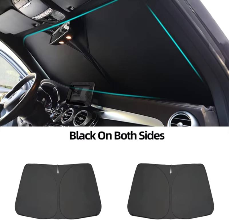 Auto Sonnenschutz für-Mini Smart for Four 2016-2022, Front Heck Seitenscheibe Faltbar Blockiert UV-Strahlen Sonnenblende Schutz,Front Windshield von xiuchan