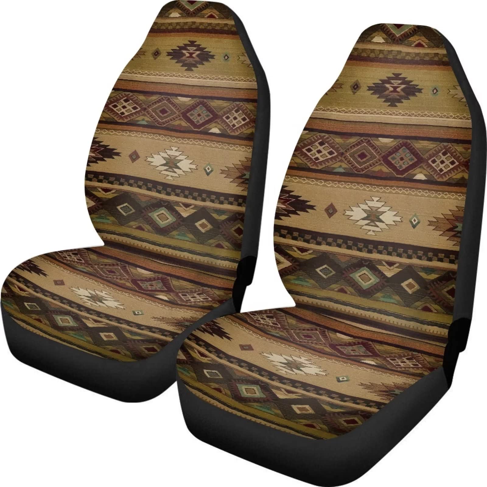 xixirimido Aztec Tribal Sitzbezüge für Auto, Vordersitzbezüge, komplettes Set mit 2 Deocr Universal Fit SUV Van Limousine von xixirimido