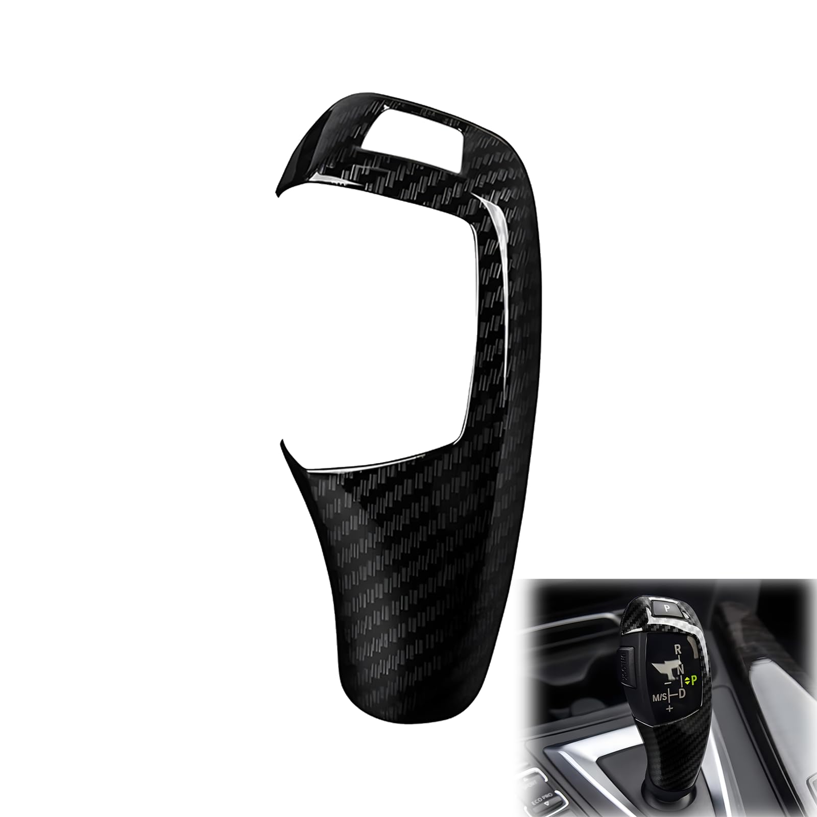 xlwen 1 Stücke Auto Gangschaltung Kopfverkleidung ，Auto Schalthebel Verkleidung Aufkleber ，Abdeckung Gear Shift Knob Cover Trim Kompatibel mit BMW 5er 3er 7er X3X4X5X6. von xlwen