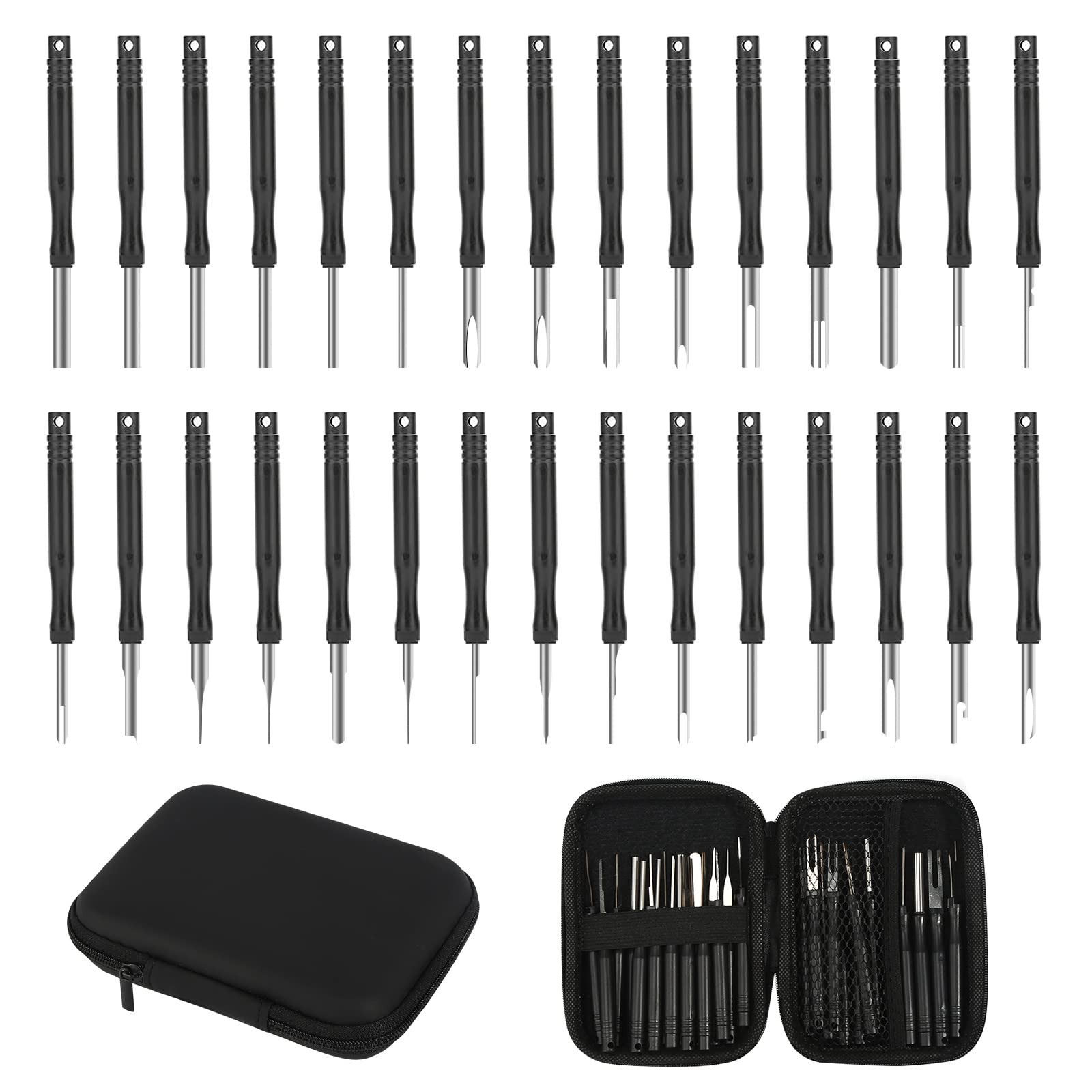 xnnmzhao Terminal Entfernung Werkzeugsatz, 30 STK Auto Kabel Stecker Ausbau Werkzeug Pin Auszieher Reparatur, Entferner Schlüsselwerkzeuge mit Schutzhülle für Meisten Steckverbinder Terminals xnnmzhao Terminal Entfernung Werkzeugsatz, 30 STK Auto Kabel Stecker Ausbau Werkzeug Pin Auszieher Reparatur, Entferner Schlüsselwerkzeuge mit Schutzhülle für Meisten Steckverbinder Terminals von xnnmzhao