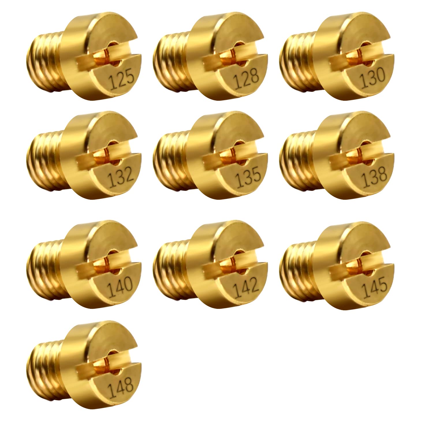 Vergaser Düsen, 10 PCS M6 Vergaser Düse Hauptdüsenset Satz, für 12mm - 17,5mm Dellorto Vergaser für Roller Motorrad Schaltmoped, 125,128,130,132,135,138,140,142,145,148 Vergaser Düsen, 10 PCS M6 Vergaser Düse Hauptdüsenset Satz, für 12mm - 17,5mm Dellorto Vergaser für Roller Motorrad Schaltmoped, 125,128,130,132,135,138,140,142,145,148 von xnyker