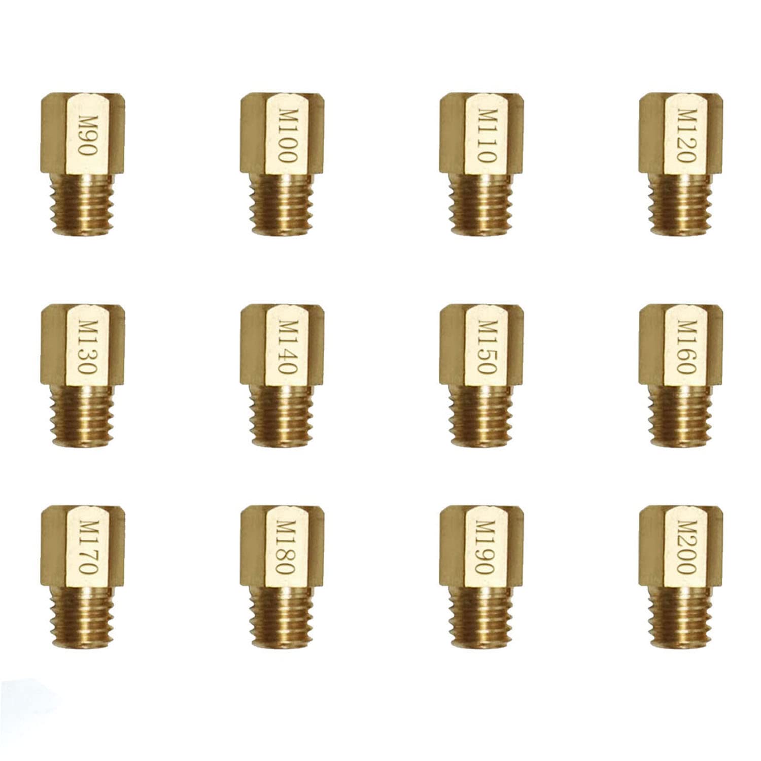 Vergaser Düsen, Set 12 Düsen 5mm für Vergaser, Düsenset Feinabstimmung Vergaserdüsen Satz Hauptdüsen,90,100,110,120,130,140,150,160,170,180,190,200 für Roller Motorrad Schaltmoped Vergaser Düsen, Set 12 Düsen 5mm für Vergaser, Düsenset Feinabstimmung Vergaserdüsen Satz Hauptdüsen,90,100,110,120,130,140,150,160,170,180,190,200 für Roller Motorrad Schaltmoped von xnyker