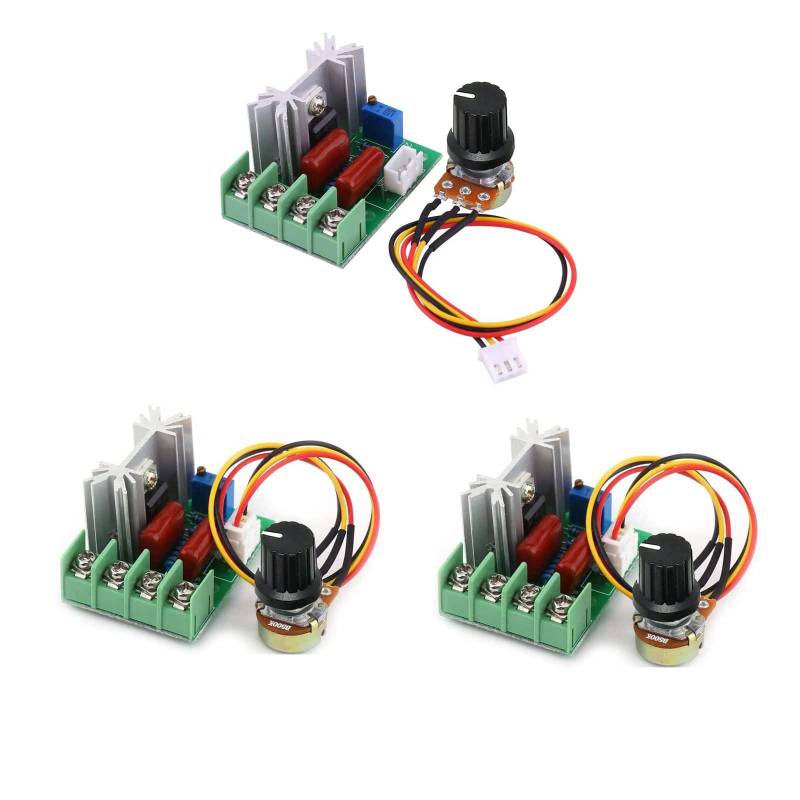 2000W AC Motor Drehzahlregler mit Kabelgebundenem Modul Dimmer Drehzahlregler,110-220V 25A Einstellbarer Spannungsregler zum Einstellen des Dimmens von xocome