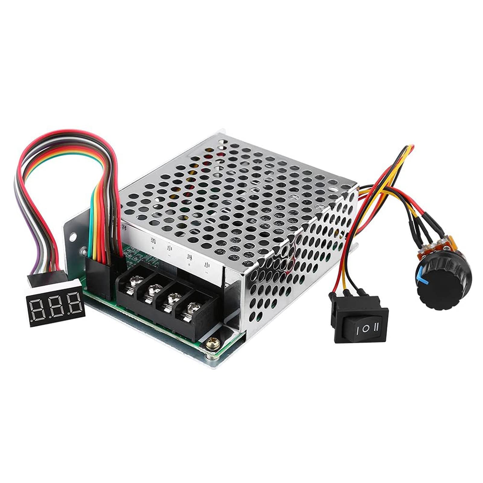 DC Motor Governor, PWM 10-55V 12V 24V 36V 48V 60A Stufenloser DC Motor Governor mit Schaltfunktion und LED-Display (1 Stück) von xocome