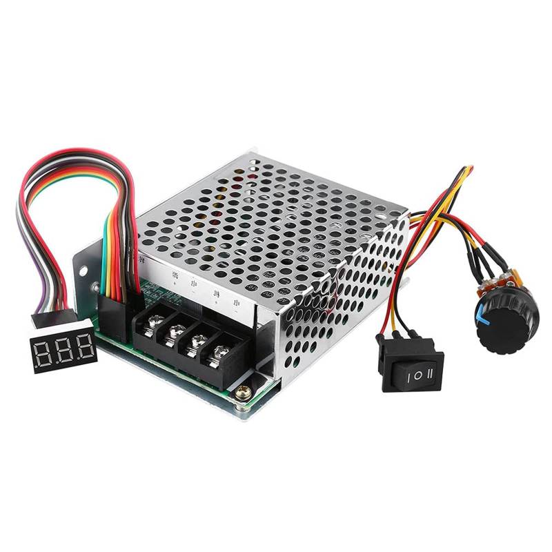 DC Motor Governor, PWM 10-55V 12V 24V 36V 48V 60A Stufenloser DC Motor Governor mit Schaltfunktion und LED-Display (1 Stück) von xocome